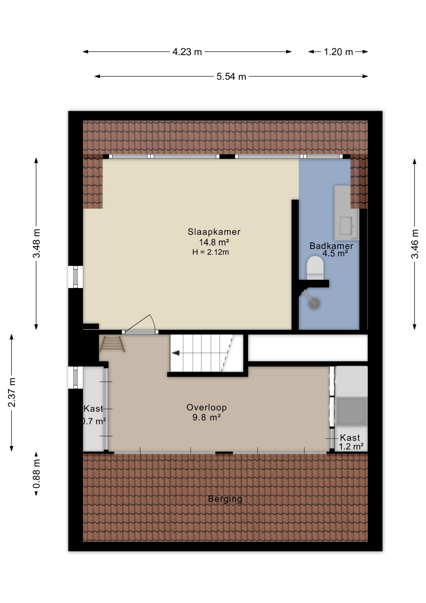 Plattegrond tweede verdieping