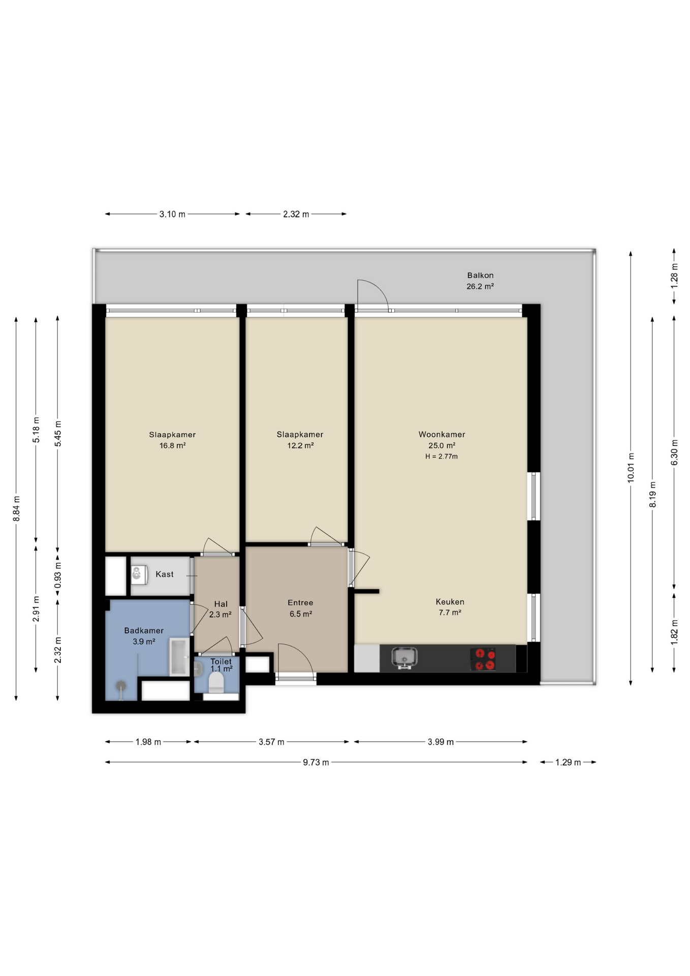 Plattegrond appartement