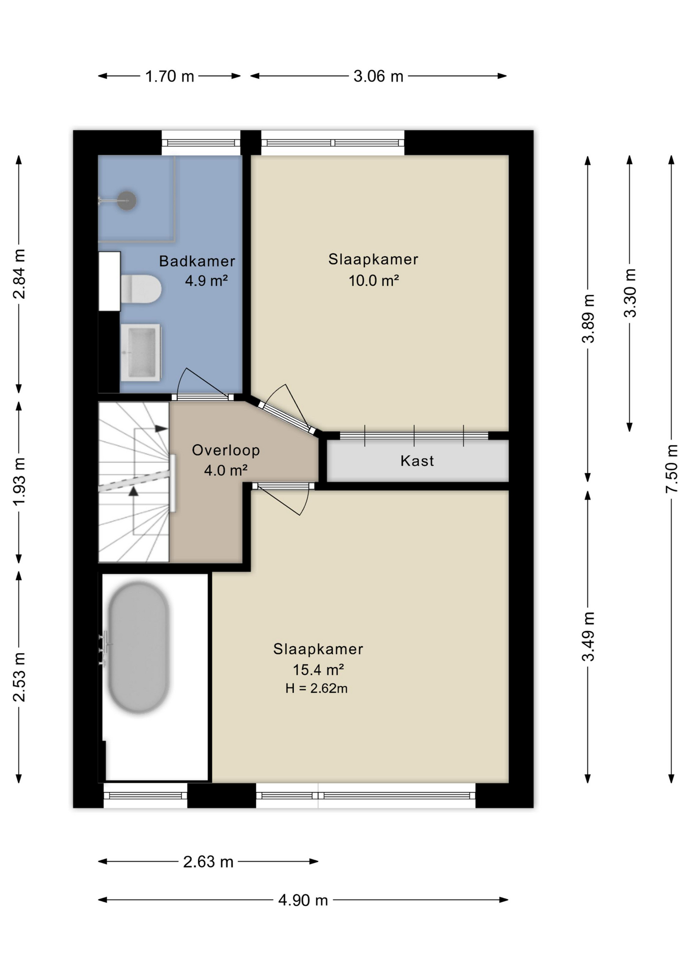 Plattegrond eerste verdieping