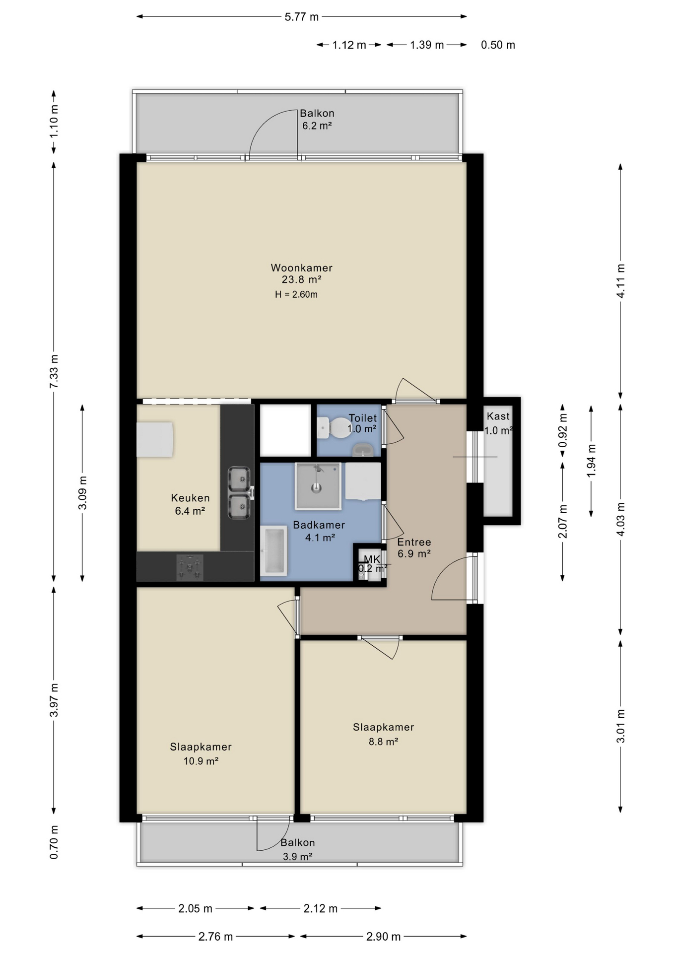 Plattegrond appartement