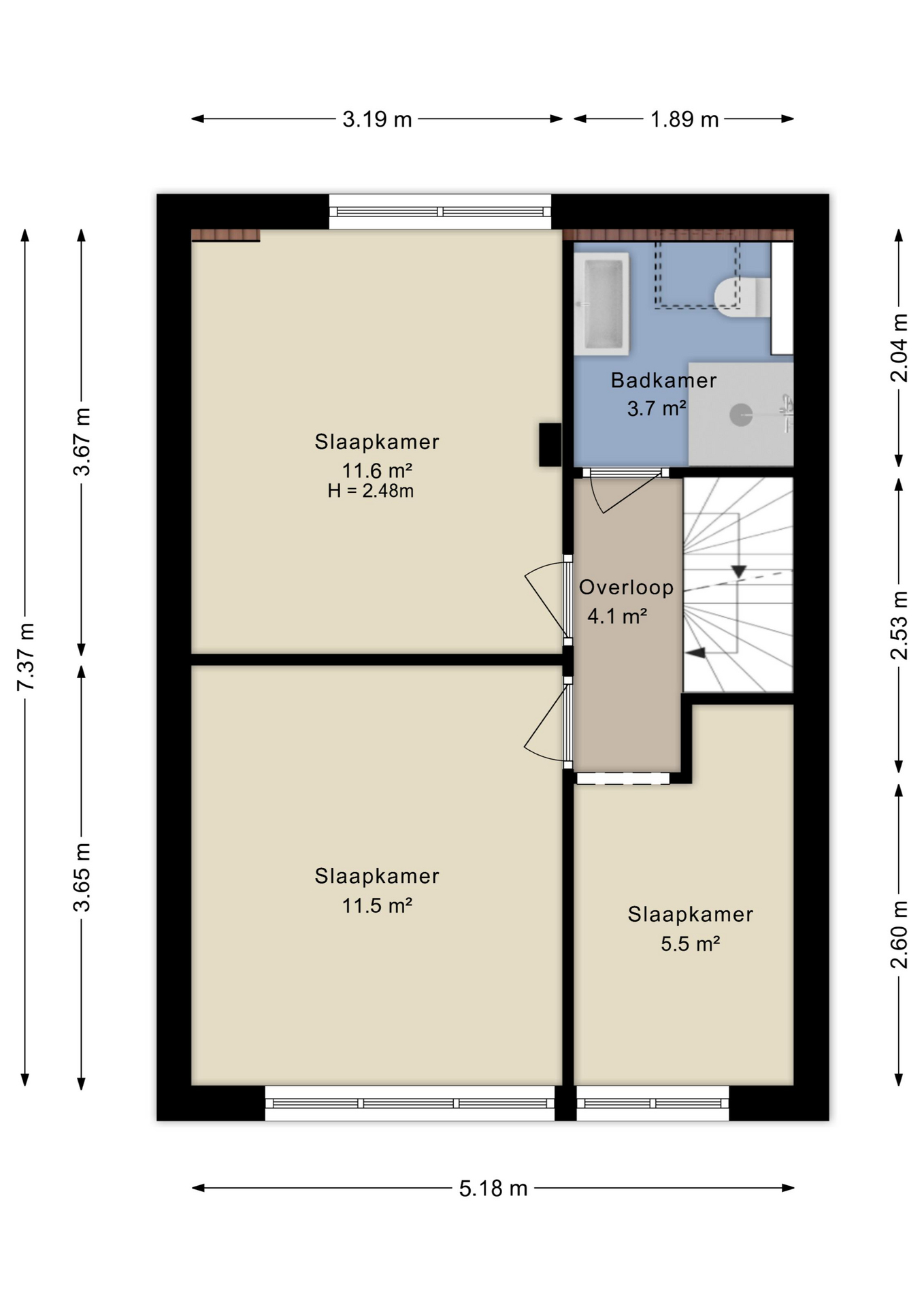 Plattegrond eerste verdieping