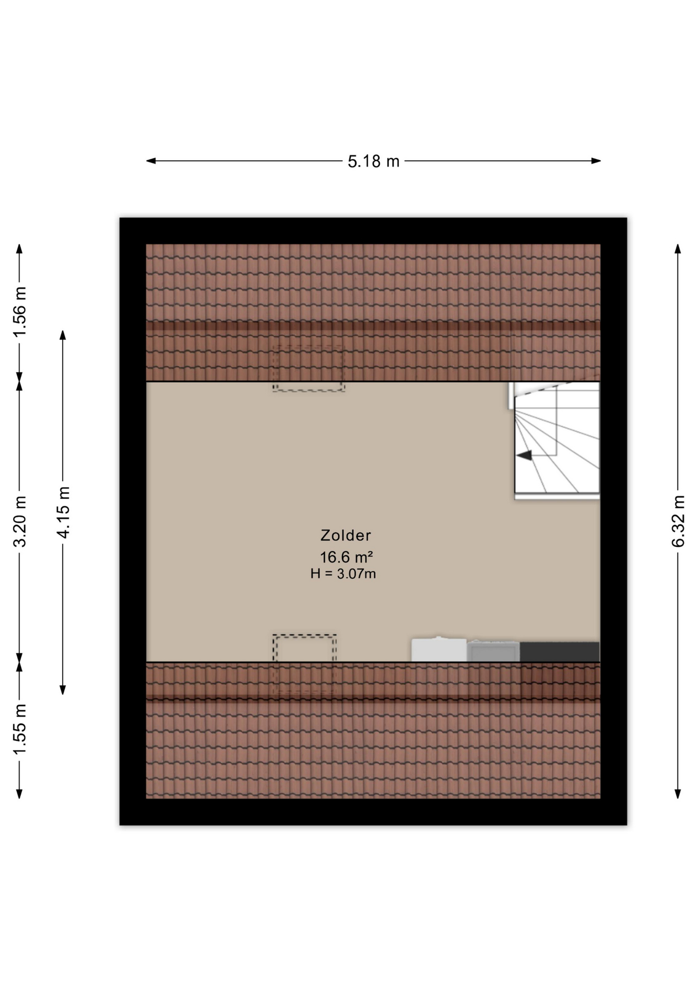 Plattegrond zolder
