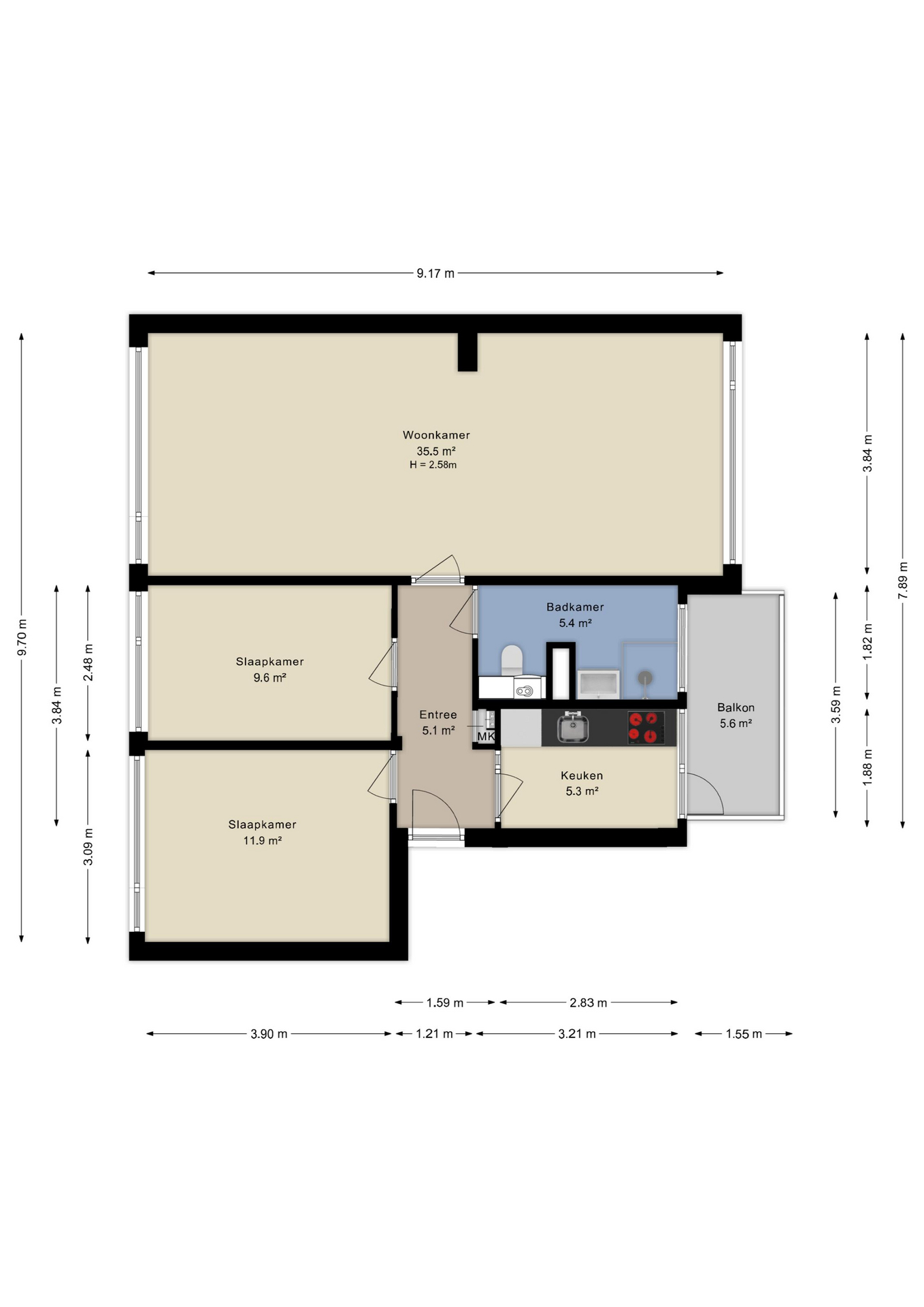 Plattegrond appartement