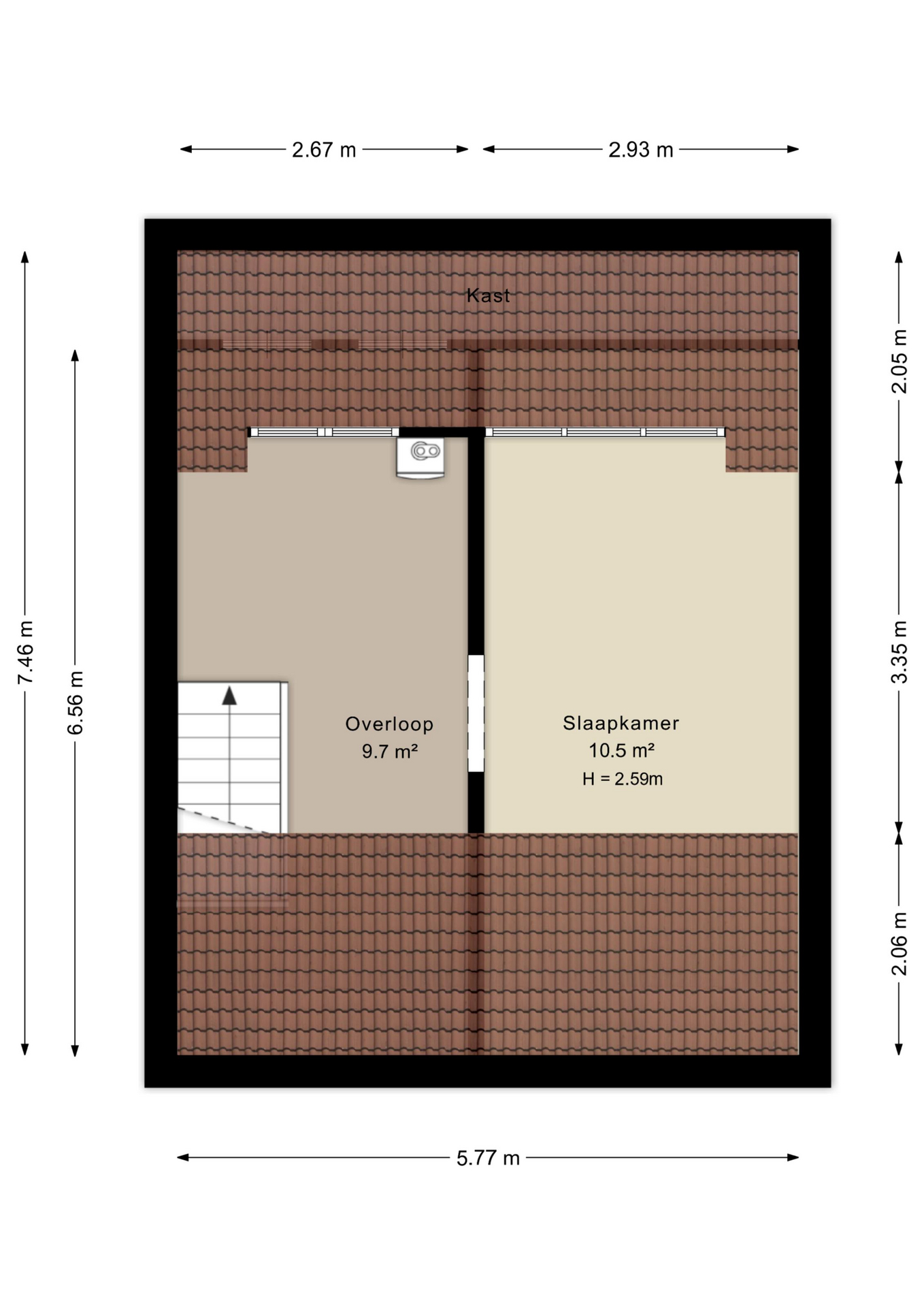 Plattegrond tweede verdieping