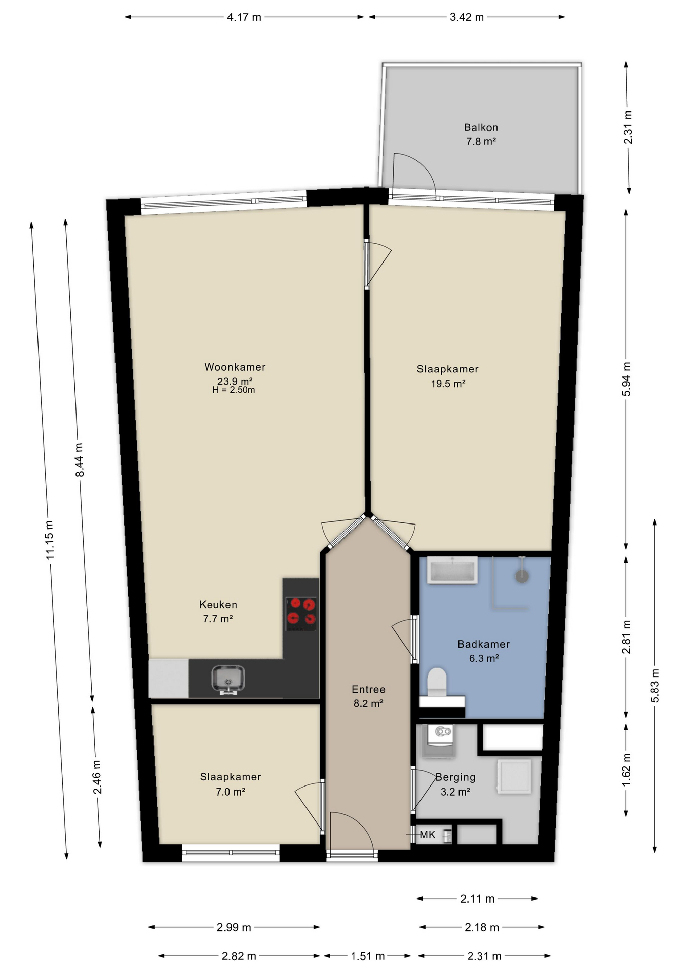 Plattegrond appartement