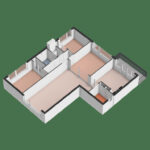 3D plattegrond appartement
