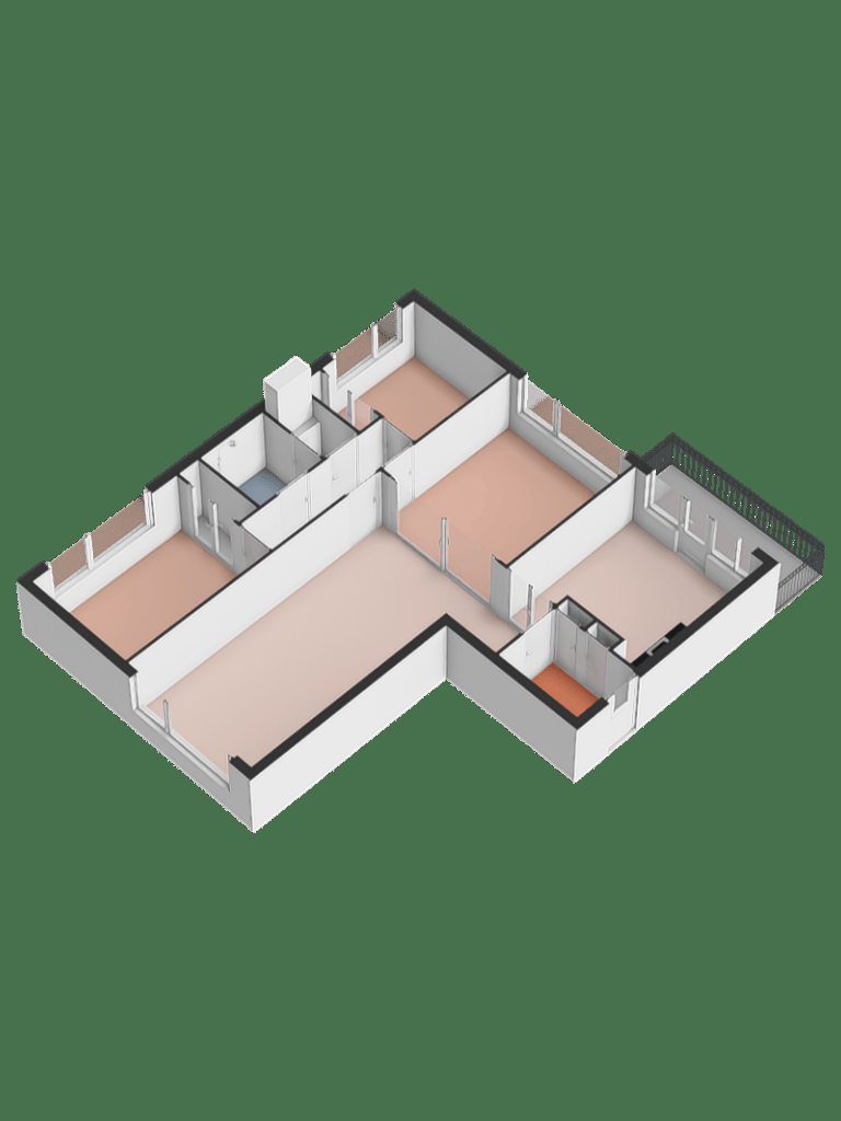 3D plattegrond appartement