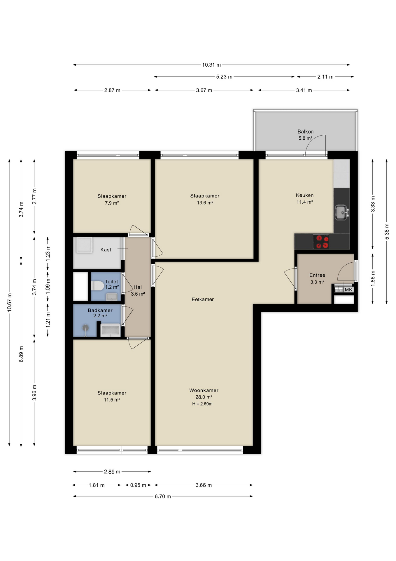 Plattegrond appartement