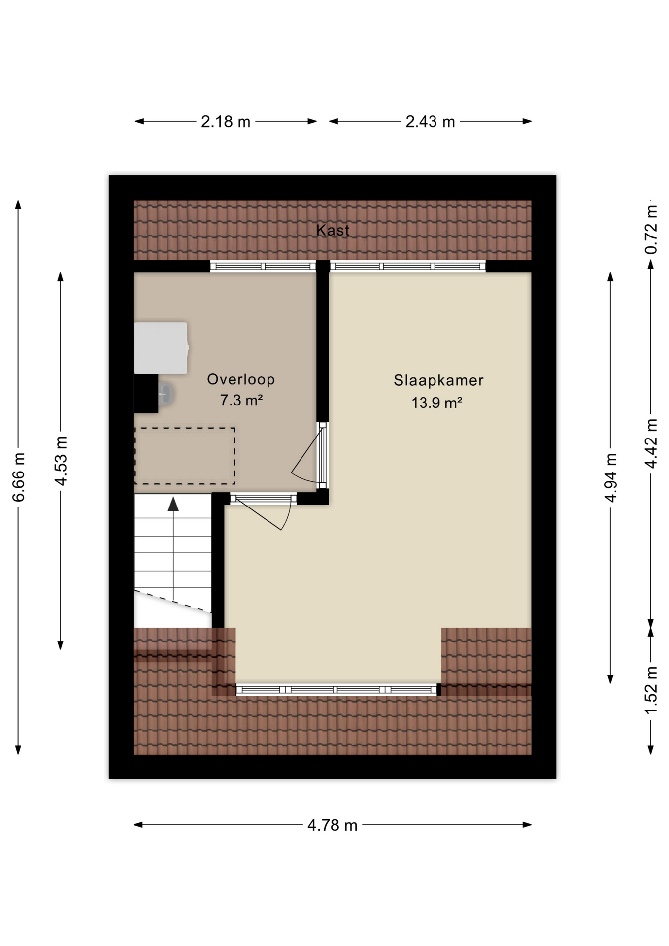 Plattegrond tweede verdieping