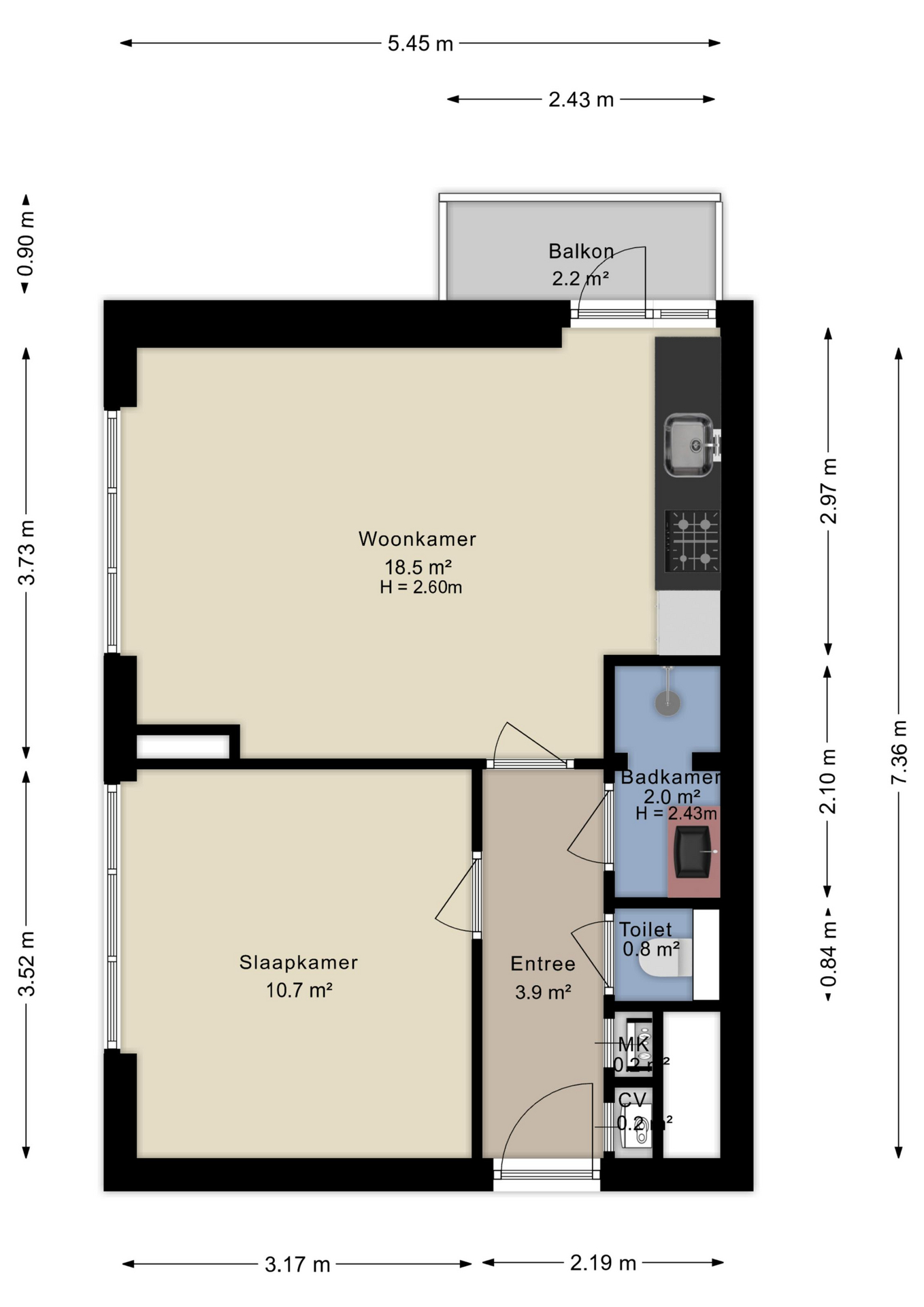 Plattegrond appartement