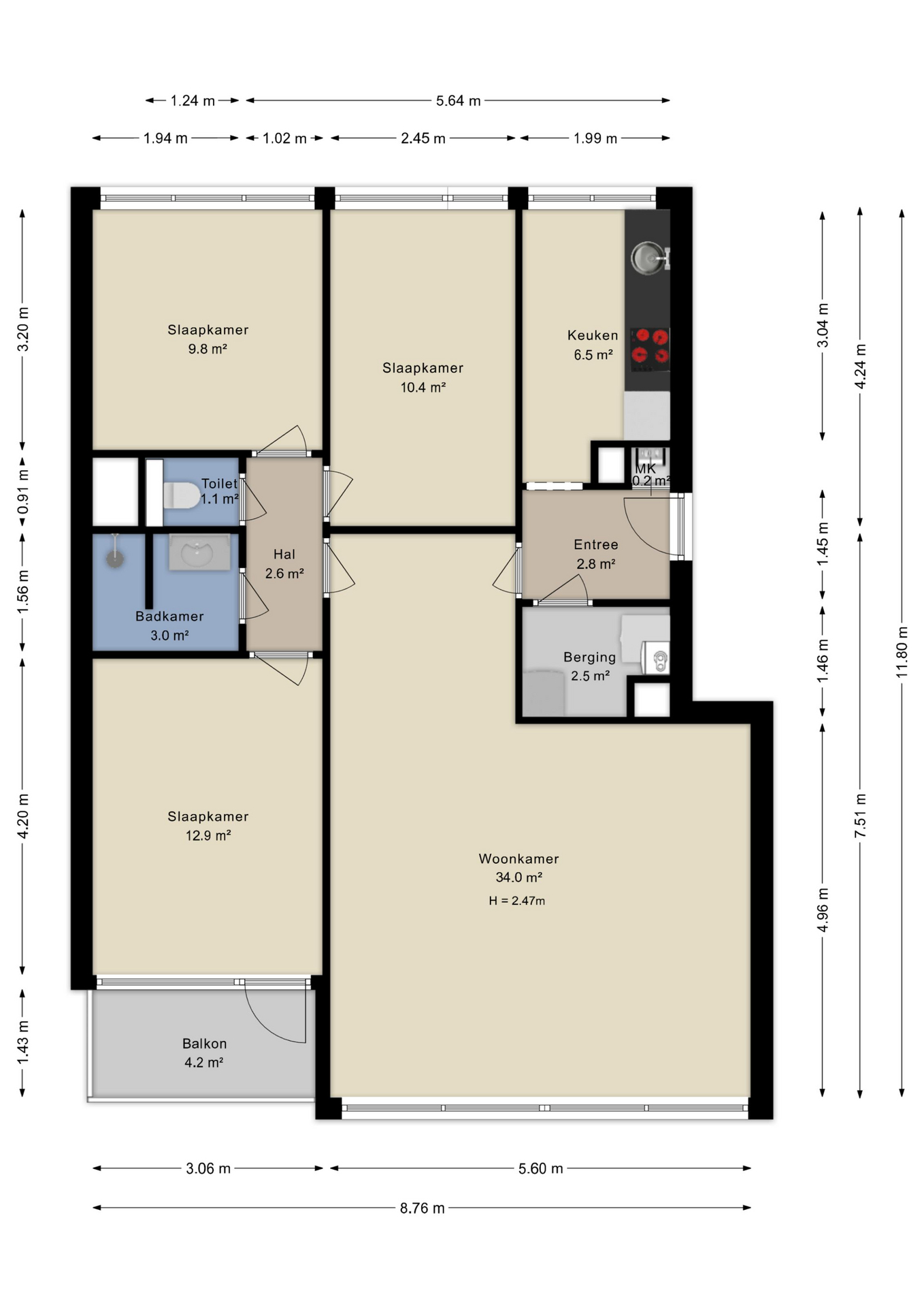 Plattegrond appartement