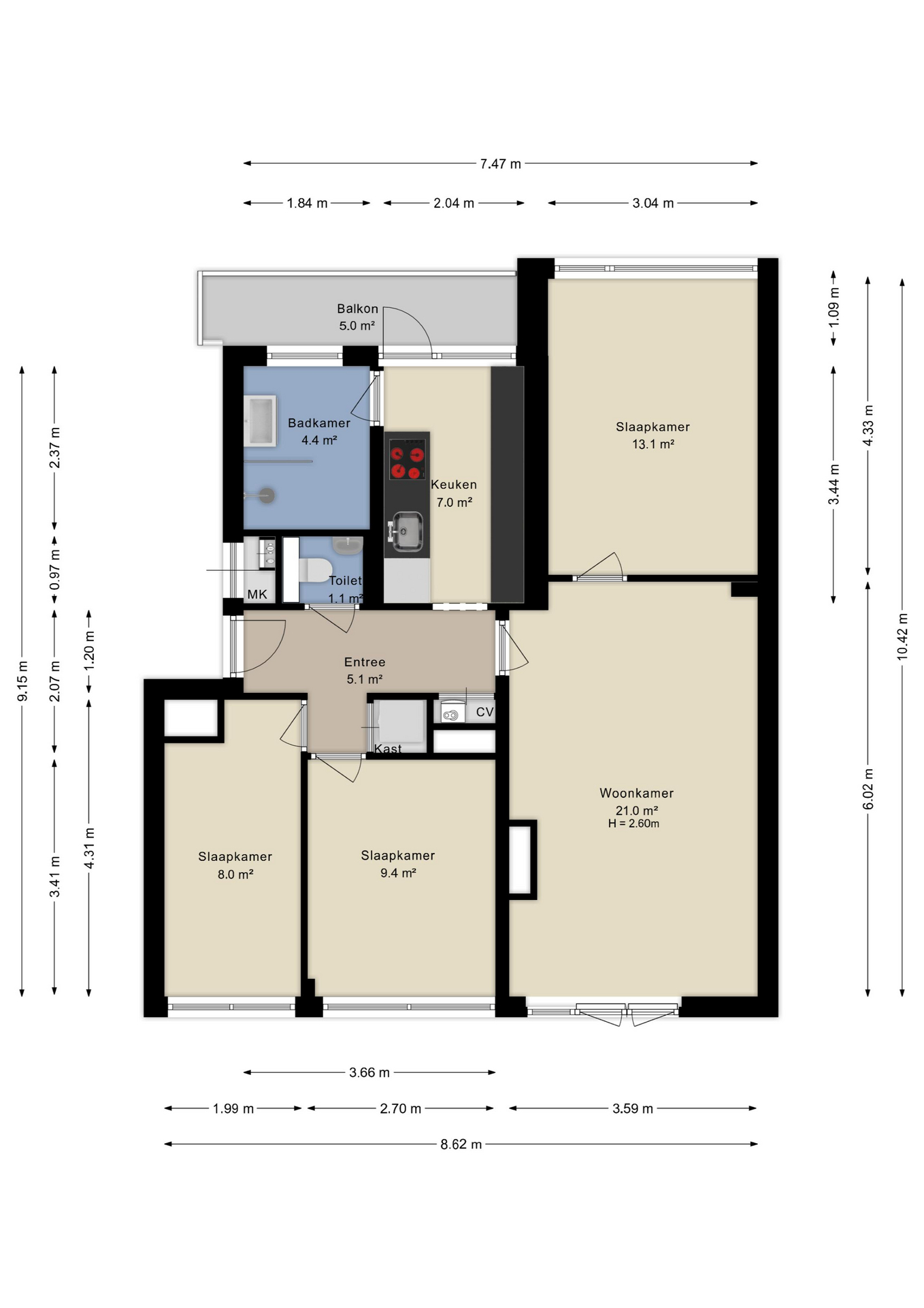 Plattegrond appartement