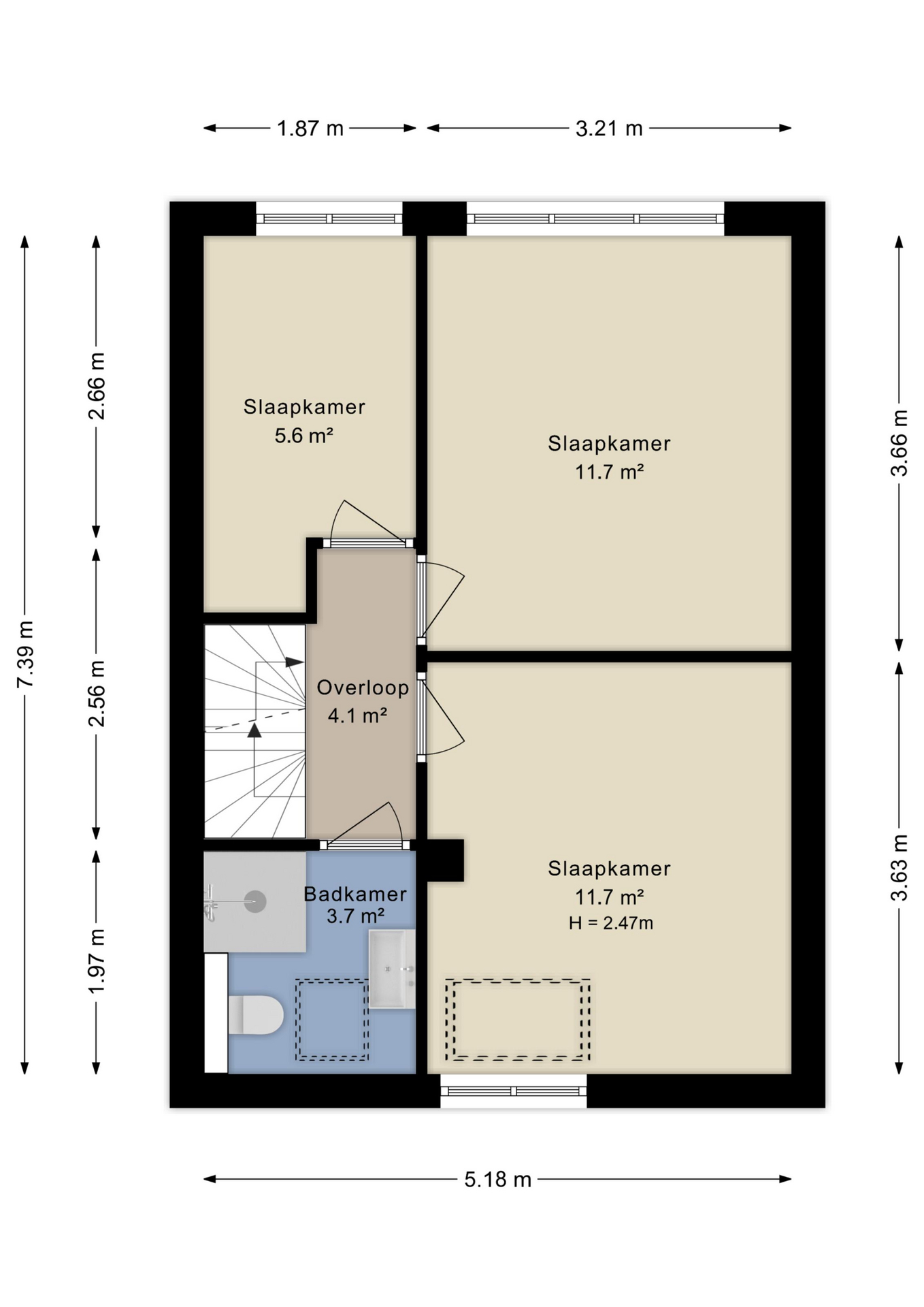 Plattegrond eerste verdieping