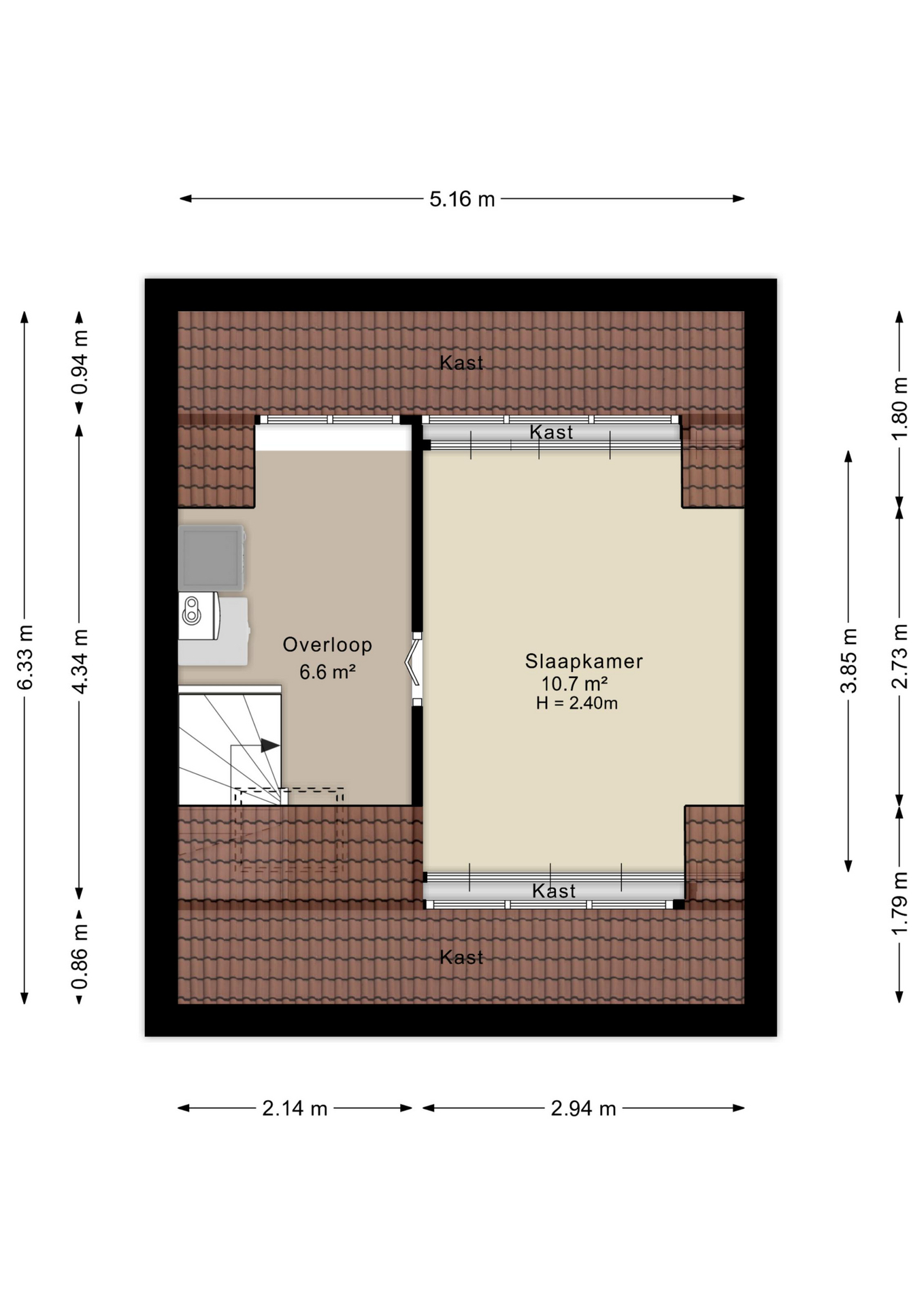 Plattegrond tweede verdieping