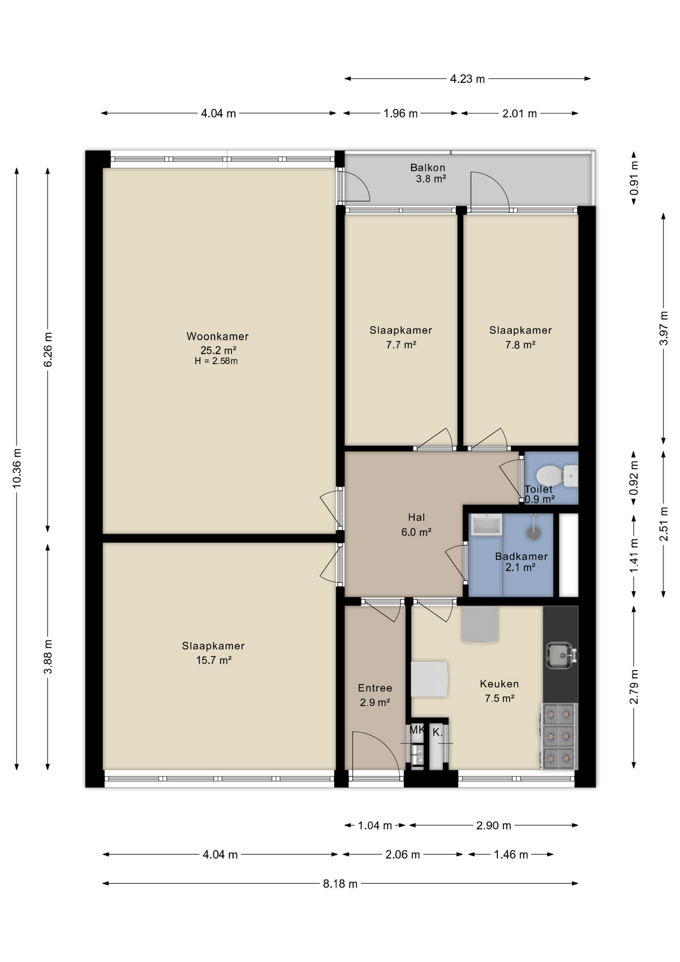 Plattegrond appartement