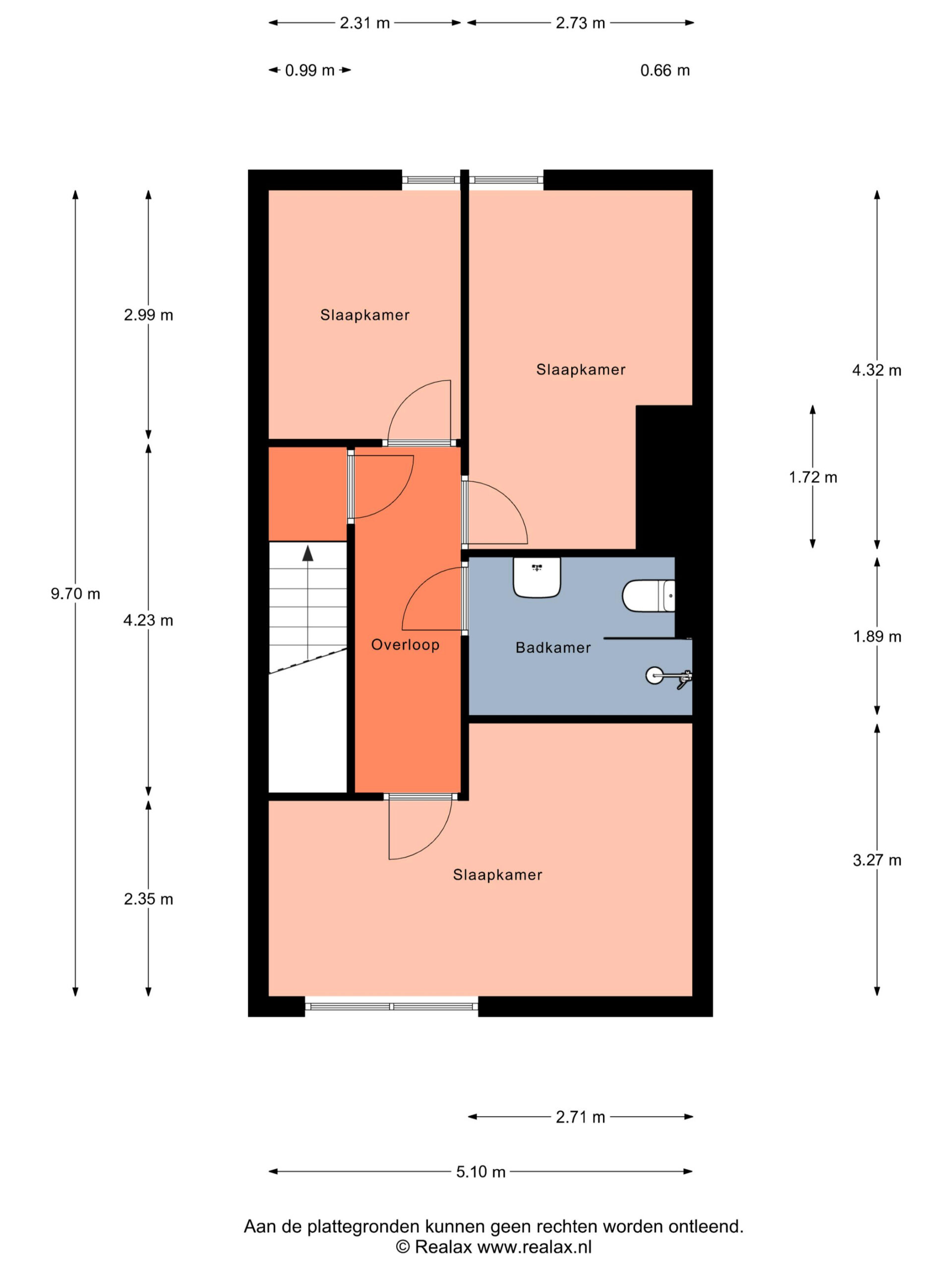 Plattegrond tweede verdieping