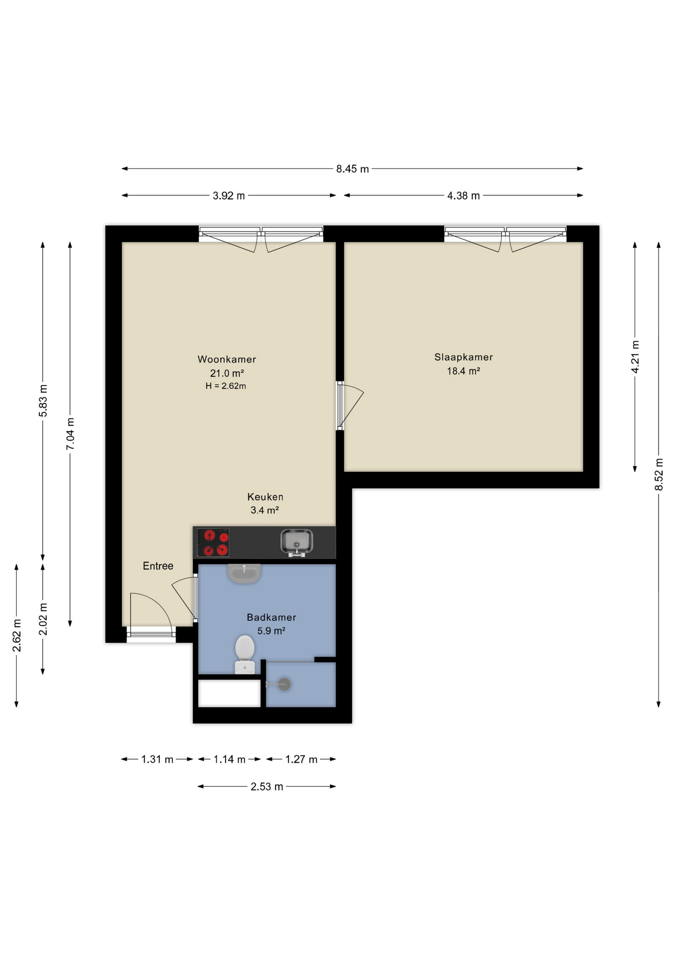 Plattegrond appartement