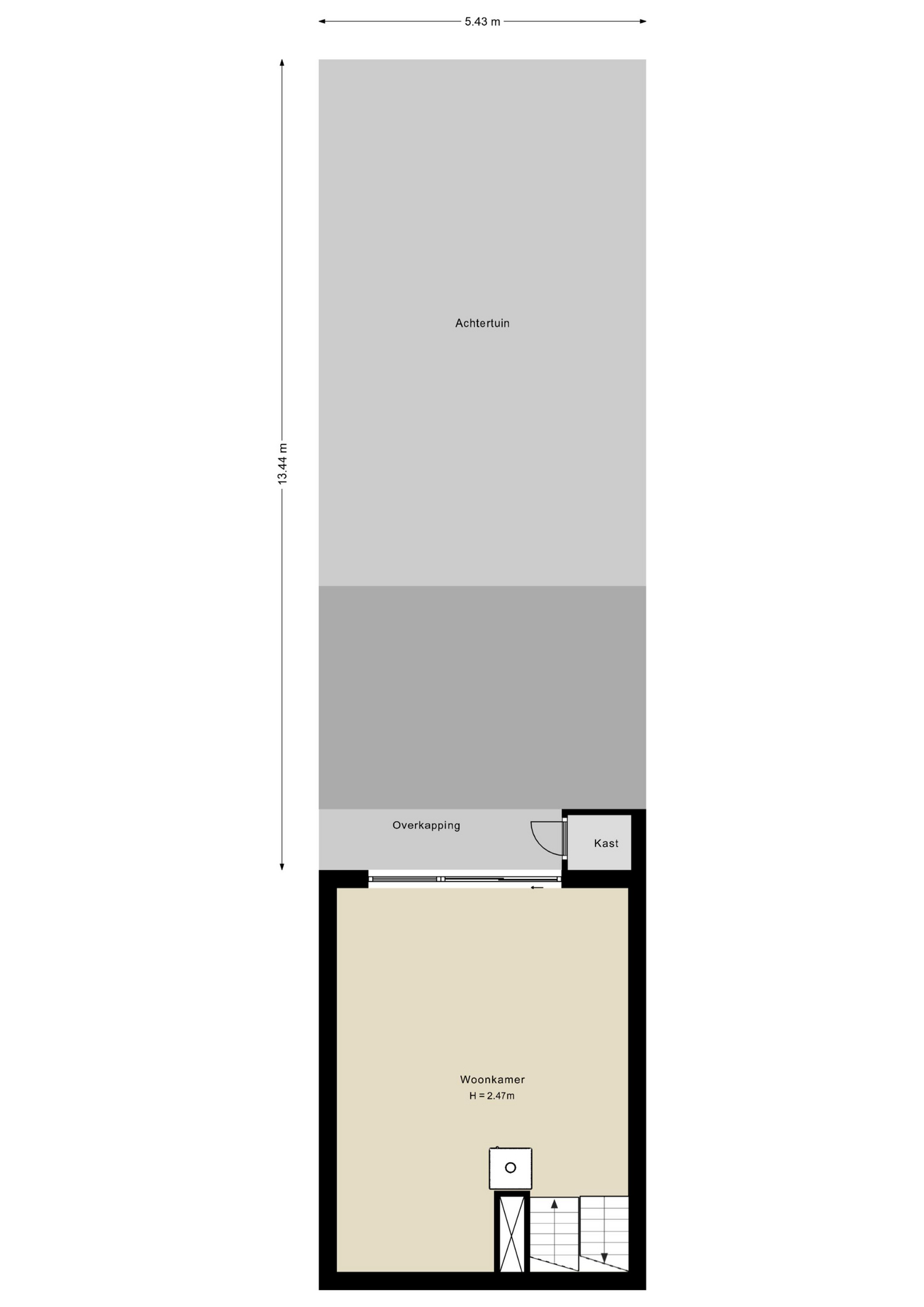 Eerste verdieping en achtertuin