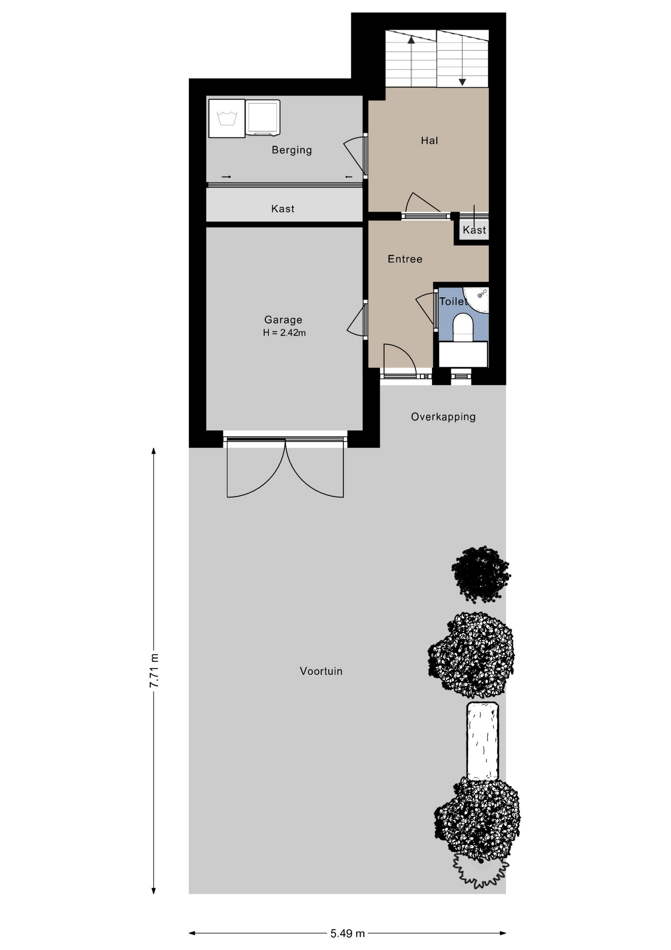 Begane grond en voortuin